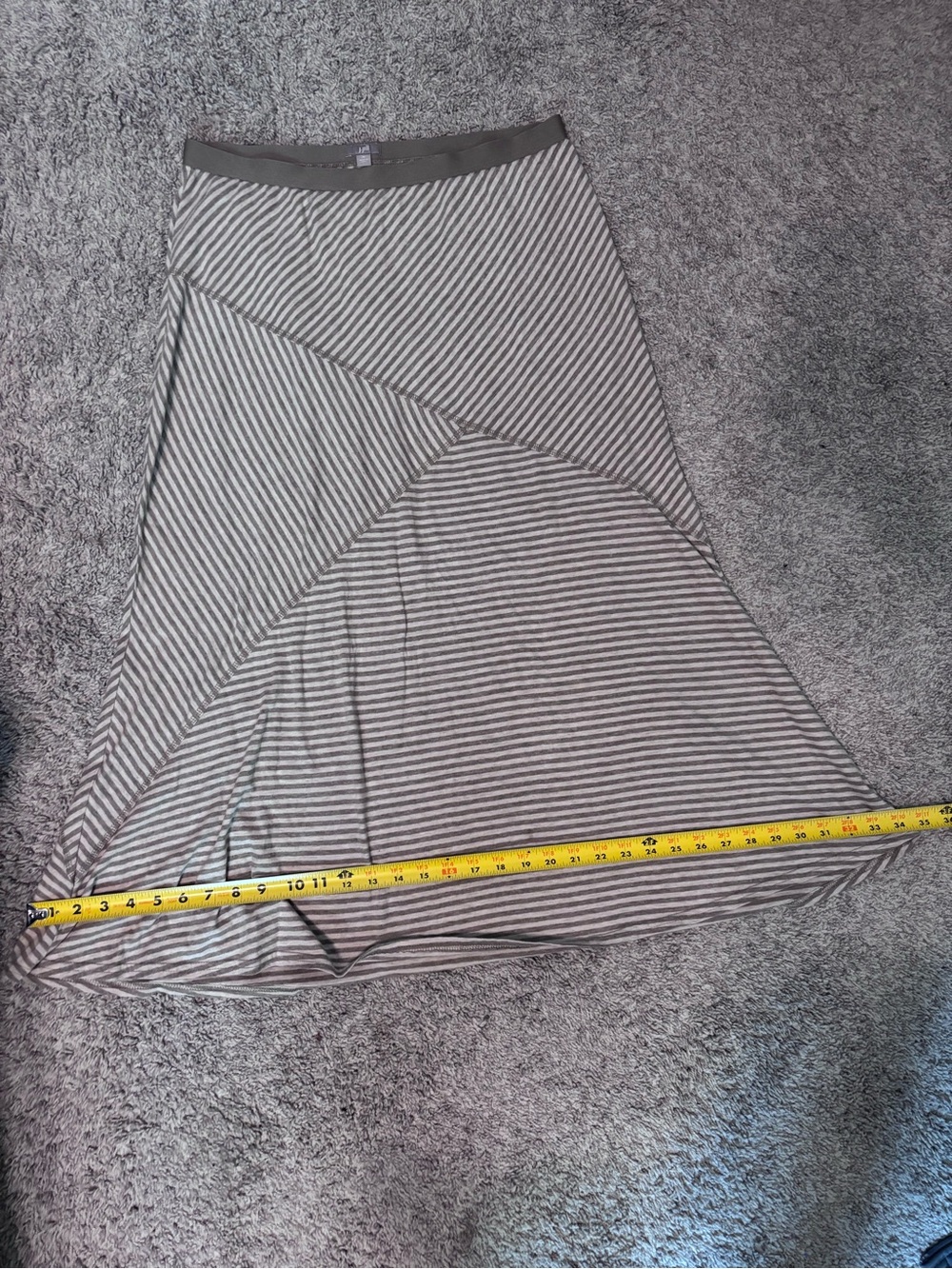 J. Jill Diagonal Stripe Maxi Skirt in Gray and White Size Medium - Picture 9 of 9